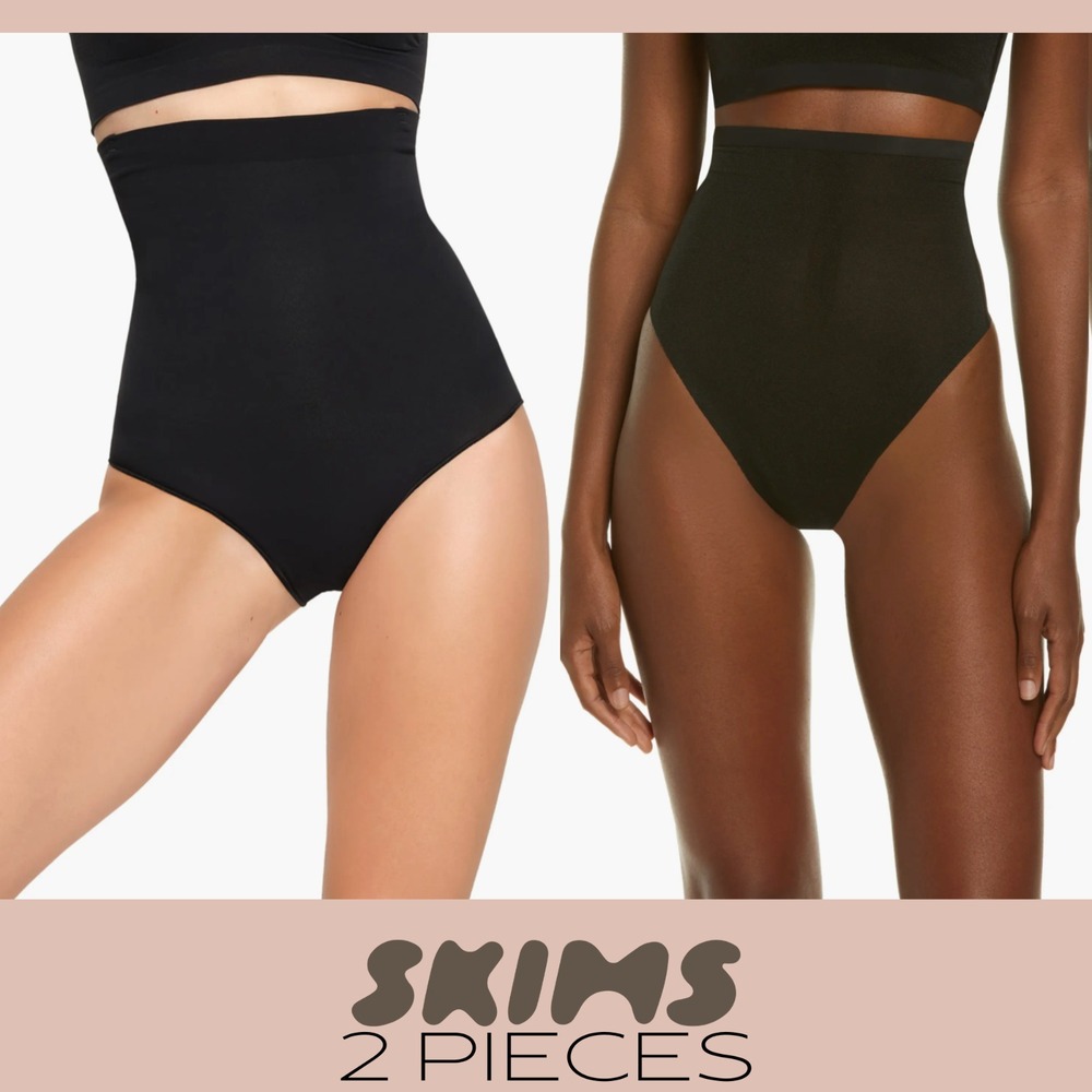 NEW SKIMS [ 2PC Small ] Power Mesh High‎ Waist Thong + Core Control Brief #T2121